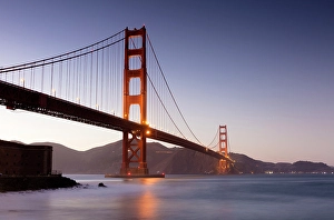 Califormia Prints: Golden Gate Bridge at dusk, San Francisco, California, USA