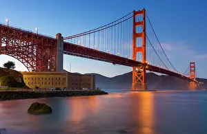 San Francisco Prints: Golden Gate Bridge at night, San Francisco California, USA