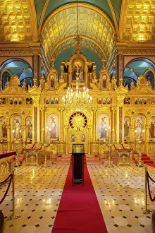 Turkiye Prints: Golden interior of Iron Saint Stephen's Orthodox Church