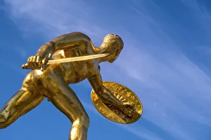 Images Dated 20th July 2022: Golden statues in the gardens of Schloss Herrenhausen, Hannover, Lower Saxony, Germany
