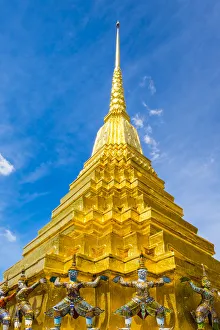 Wat Phra Kaew Prints: Golden Stupa at the Temple of the Emerald Buddha (Wat Phra Kaew), Grand Palace complex