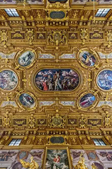 Ceiling Gallery: Goldener Saal or Golden hall, Rathaus or City Hall, Augsburg, Bavaria, Germany