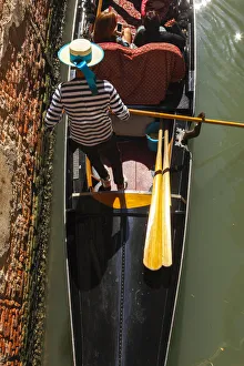 Gondola Prints: Gondola in a Canal, Venice, Veneto, Italia, Europe