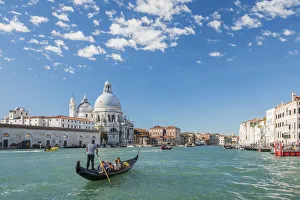 Salute Prints: Gondola on Grand Canal, Venice, Italy