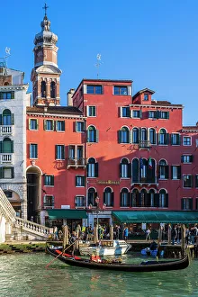Pedestrian Prints: Gondola on Grand Canal, Venice, Veneto, Italy