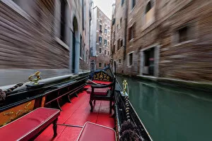 Images Dated 24th January 2023: A gondola ride in Venice, navigating through the small canals of the city centre. Venice, Italy