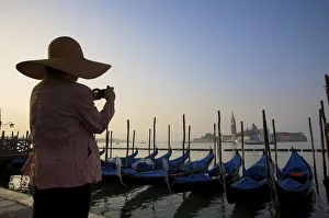 Images Dated 10th October 2008: Gondolas & San Giorgio Maggiore church, Piazza San Marco, Venice, Italy