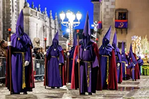 Catholicism Prints: Good Friday procession during the Holy Week (Semana Santa), Avila, Castile and Leon, Spain