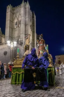 Catholicism Prints: Good Friday procession during the Holy Week (Semana Santa), Avila, Castile and Leon, Spain