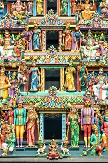 China Town Prints: The Gopuram (entrance tower), Sri Mariamman Temple, China Town, Singapore