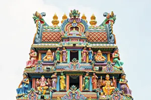 China Town Prints: The Gopuram (entrance tower), Sri Mariamman Temple, China Town, Singapore