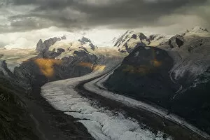 Warm Light Gallery: Gornergrat Gletscher and Monte Rosa, Zermatt, Canton of Valais, Switzerland