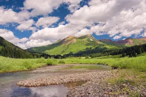 Crested Butte Prints: Gothic River to Precarious Peak Mountain, Crested Butte, Colorado, USA