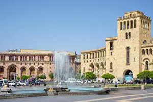 Republic Square Prints: Government House and Armenia Marriott Hotel on Republic Square, Yerevan, Armenia