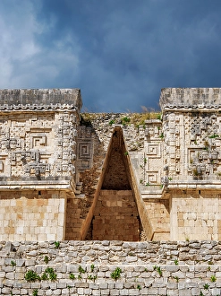 Uxmal Prints: The Governor's Palace, detailed view, Uxmal, Yucatan State, Mexico