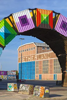 Graffiti on shipping containers at NDSM cultural centre, Amsterdam, Noord Holland