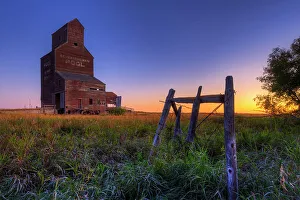 Ghost Town Prints: Grain elevator at dawn in ghost town