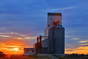 Prairie Sentinel Collection: Grain elevator at sunset MooseJaw Saskatchewan, Canada
