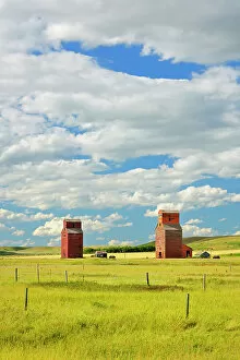 Prairie Sentinel Collection: Grain elevators Neidpath Saskatchewan, Canada