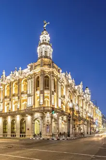 Theatre Prints: Gran Teatro de La Habana (otherwise known as Grand Theatre of Havana) at night