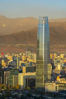 Andes Collection: Gran Torre Santiago at sunset, Santiago Province, Santiago Metropolitan Region, Chile