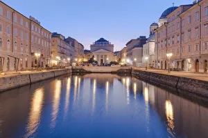 The Grand Canal with the Church of St. Anthony Taumaturgo, Trieste, Italy, Europe