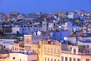 Images Dated 28th May 2015: Grand Mosque and Medina at Dawn, Tangier, Morocco, North Africa