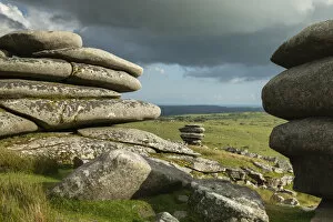Granite outcrops on Stowes Hill, Bodmin Moor, Cornwall, England