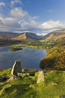 Country Side Gallery: Grasmere lake and village from Loughrigg Fell