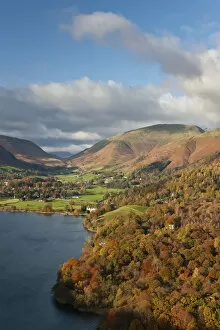 Images Dated 27th January 2009: Grasmere lake and village from Loughrigg Fell, Lake District, Cumbria, England
