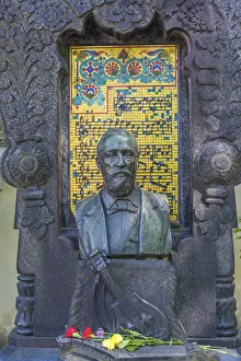 Images Dated 24th March 2016: Grave of composer Alexander Borodin, Tikhvin Cemetery, Alexander Nevsky Lavra, Saint