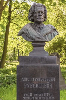 Memorial Collection: Grave of composer Anton Rubinstein, Tikhvin Cemetery, Alexander Nevsky Lavra, Saint
