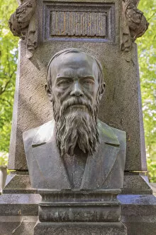 Memorial Collection: Grave of Fyodor Dostoyevsky, Tikhvin Cemetery, Alexander Nevsky Lavra, Saint Petersburg
