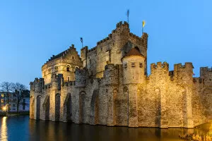 Images Dated 21st April 2017: Gravensteen castle, Ghent, East Flanders, Belgium