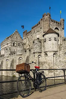 Dated Prints: Gravensteen castle, Ghent, East Flanders, Belgium