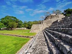 Etzna Prints: Great Acropolis, Edzna Archaeological Site, Campeche State, Mexico