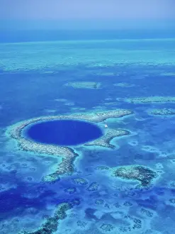 Isolation Prints: The Great Blue Hole, Lighthouse Reef, aerial view, Belize District, Belize