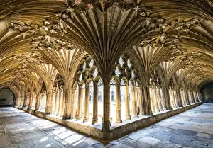 Corridor Prints: The Great Cloister of the Canterbury Cathedral, Kent, England