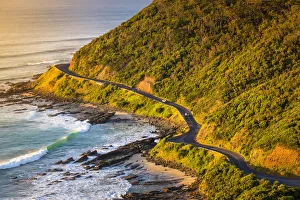 Curves Prints: Great Ocean Road, Victoria, Australia. High angle view at sunrise