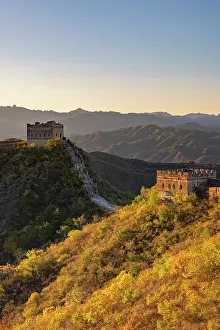 Watchtower Prints: The Great Wall of China at Jinshanling (UNESCO World Heritage Site) at sunrise
