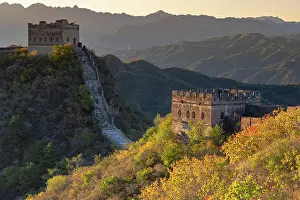 Watchtower Prints: The Great Wall of China at Jinshanling (UNESCO World Heritage Site) at sunrise
