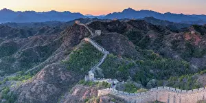 Watchtower Prints: The Great Wall of China at Jinshanling (UNESCO World Heritage Site) at sunset