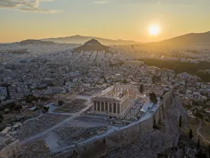 Images Dated 11th September 2019: Greece, Athens, Aerial view of the Parthenon