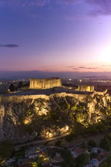 Greece, Athens, Aerial view of the Parthenon