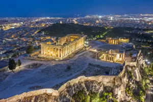 The City at Night Gallery: Greece, Athens, Aerial view of the Parthenon