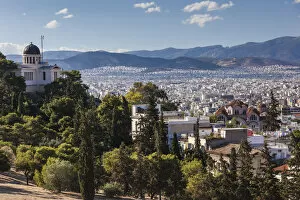 Greece, Athens of the Athens Observatory from Pnyx Hill
