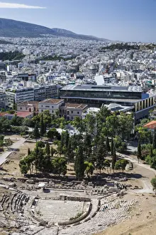 Hellas Prints: Greece, Athens, New Acropolis Museum and Theater of Dionysos