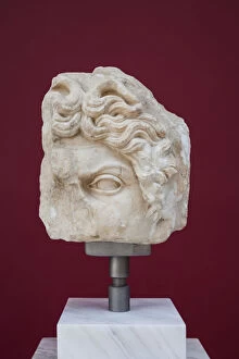 Greece, Athens, Roman Agora, fragment of the statue of the Gorgoneion