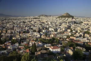 Images Dated 27th May 2010: Greece, Attica, Athens, The Acropolis, Lykavittos Hill and City of Athens