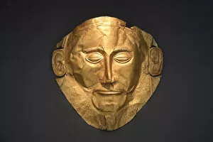 Images Dated 14th May 2010: Greece, Attica, Athens, National Archaeological Museum, Gold death-mask known as Mask